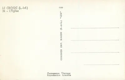 Le Croisic (L.-Inf.) — A Igreja — Combier (S.-et-L.) — Verso