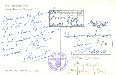 Bern. Zeitglockenturm — Wieża zegarowa — Photoglob - Wehrli A.G. - Zürich — Rewers