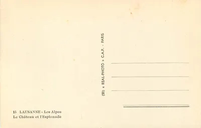 Lausanne — Zamek i Esplanada — C.A.P. Paryż — Rewers