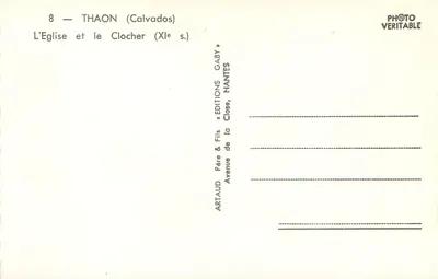 Thaon (Calvados) — A Igreja e o campanário (século XII) — Edições Gaby, Nantes — Verso