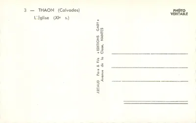 Thaon (Calvados) — A Igreja (XIe s.) — Éditions Gaby, Nantes — Verso