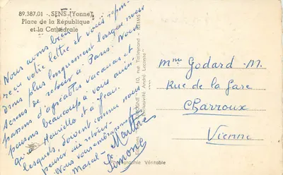 Katedra w Sensie — Plac Republiki — Wydawnictwo 'LA GIGOGNE' — Rewers