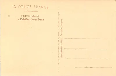 Reims — Catedral Nossa Senhora — Éditions d'Art YVON — Verso