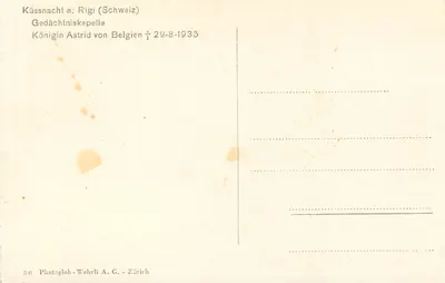 Küssnacht a. Rigi (Suíça) — Capela comemorativa — Photoglob-Wehrli A.G., Zürich, n°36 — Verso