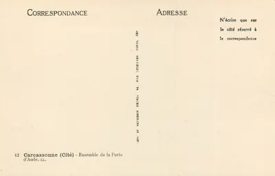 Carcassonne (Cité) — Zbiór Porty Aude — Wydawca LL. n°42 — Rewers