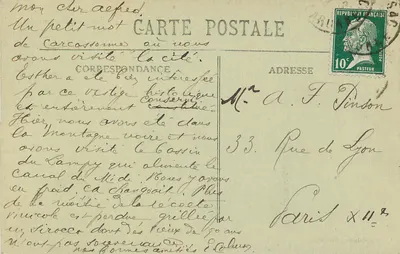 Carcassonne (Aude) — A Cidade - O Ponte Leviss da Porta Narbonnese — editor não identificado, n° 22 — Verso