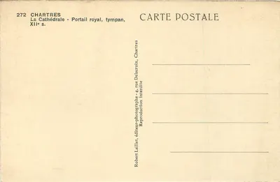 Chartres - Katedra, Portał Królewski, tympan — XII w. — Robert Laillet, n°272 — Rewers