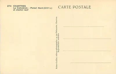 Chartres — Katedra — Portal Północny (XIII w.) i nowy dzwonnica — Rewers