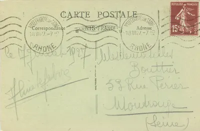 Villefranche (Rhône) — Fachada de Notre-Dame-des-Marais — B. F. N°5 — Verso
