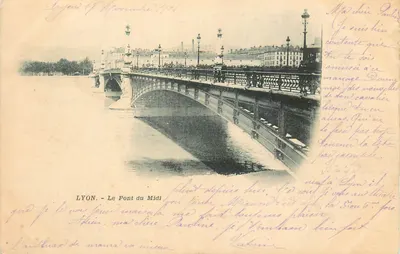 LYON - Le Pont du Midi — widok mostu nad Saoną — wydawca nie widoczny