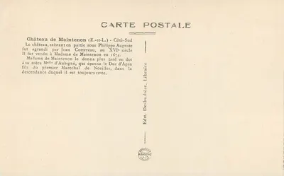 Castelo de Maintenon (E.-et-Loir) — Lado Sul — Verso