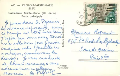 Oloron-Sainte-Marie — Catedral Sainte-Marie (século XII) — Chantecler — Verso