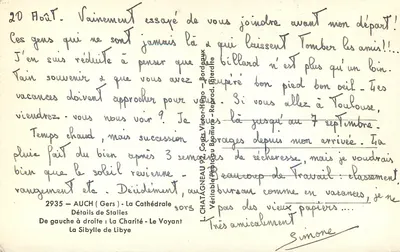 A Catedral de Auch — Detalhes das Stalles — Editora Elcée — Verso