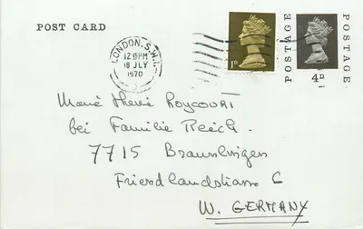 Londres — carta postal enviada para a Alemanha — editor não visível