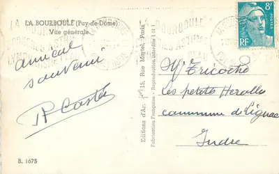 La Bourboule (Puy-de-Dôme) — Widok ogólny — Éditions d'Art Française, n° 1675 — Rewers