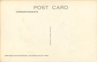 East Beach and Promenade — Southend-on-Sea — Wydane w Wielkiej Brytanii PT8349 — Rewers