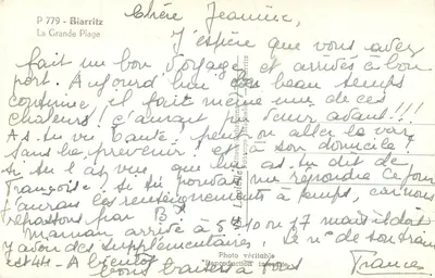 Biarritz — A Grande Praia — Lavielle — Verso