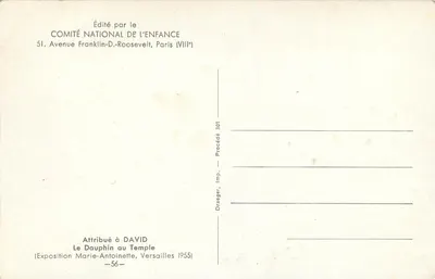 Retrato de uma jovem — editor e número de série visíveis — exposição Versailles 1955 — Verso
