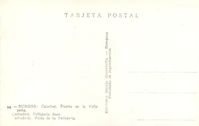 Burgos — Katedra: Brama Pellejeria — Wydawnictwo García Carrabell — Rewers