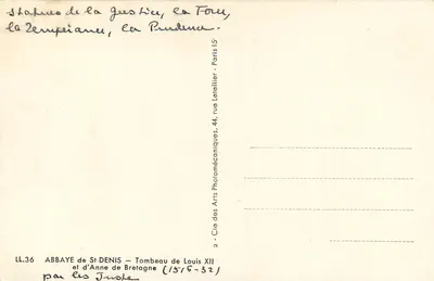 Abbaye de Saint-Denis — Grobowiec Louisa XII i Anny Bretanii — rzeźby Sprawiedliwości i Mądrości — Rewers