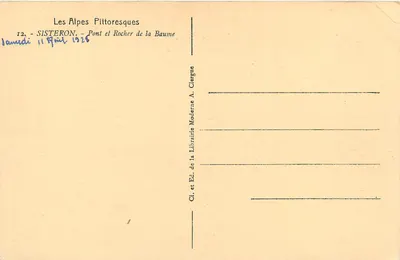 Sisteron — Most i Skalista Wzgórze Baume — Librairie Moderne A. Clergue — Rewers