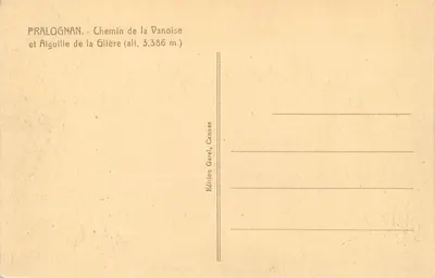 Alpilles de la Glière — Pralognan — Edición Garel, Cannes — Reverso