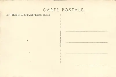 St-Pierre-de-Chartreuse — widok panoramiczny wsi i gór — wydawca Combier, Imp. Macon — Rewers
