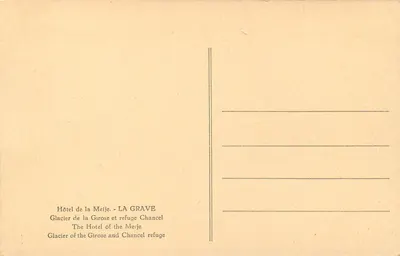 Glaciar de la Meije — La Grave — Lafont — Reverso