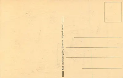 Kościół w BOURGOIN (Isère) — Jedna z ławek chóru — Własność zastrzeżona — Wydawca Martinotto bracia, Grenoble — Rewers