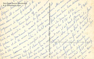Hotel Park Hotel Gemmi, Kandersteg — editor Enqadler Press AG, Samedan, n° 121 — Verso