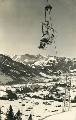 Bilhete postal moderno Sitzlift wasserngrat black buf gstaad