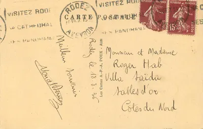 Rodez - Velha Casa — Place Adrien Rozier com torre de escada construída em 1510 — L'Aveyron Illustré n°12 — Verso