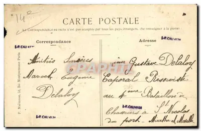 PARIS - Puente de los Bueyes y rue d'Alésia — Ed. P. Narmuse, 33, Bd Montparnasse, Paris — Reverso