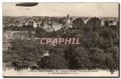 Paris — O 'Clement Bayard' voando sobre a Avenida Reille (XIVe arr.) — Editor 'Chaussures 'Incroyable'