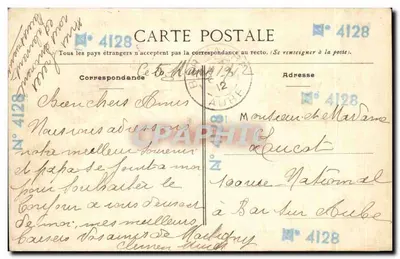 Paris — Avenue Daumesnil - Porte Dorée — L. Simonet, Coulours, 262, Avenue Daumesnil, Paris — Verso