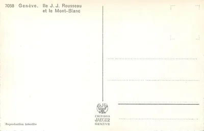 Ginevra — Isola J.J. Rousseau e il Monte Bianco — Edizioni Jaeger — Verso
