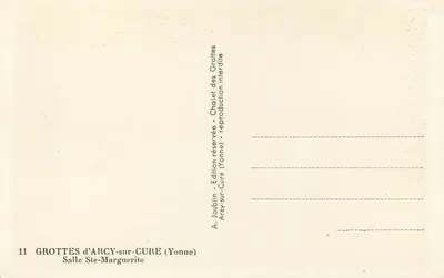 Grutas de Arcy-sur-Cure — Sala Ste-Marguerite — Edição Joublin — Verso