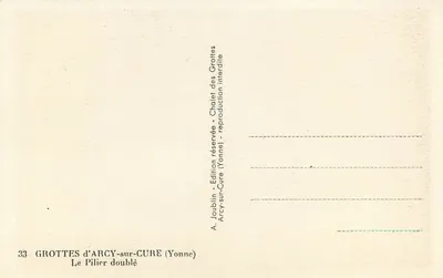Grutas de Arcy-sur-Cure (Yonne) — O Pilar Duplo — Edição Joublin — Verso