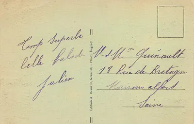 Granville - O Cabo Lihou — Edição A. Besnard, Granville, n°52 — Verso