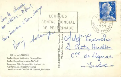 Lourdes — Lembrete de Lourdes — Edilux — Verso