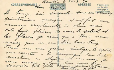 La CÔTE D'AZUR — Kwietny ogród — Adia, n° 12337 — Rewers
