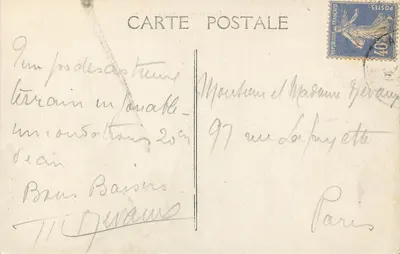 Bourges - A Catedral, vista tirada do Jardim do Hotel de Ville — Edição E.M. n°203 — Verso