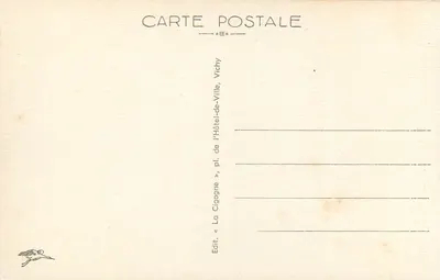 Vichy — Hala Pałacu Źródeł — Wydawca La Cigogne — Rewers