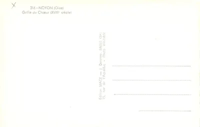 Noyon (Oise) — Grade do Coro (século XVIII) — Edição MACE — Verso