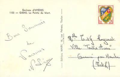 Giens — La Pointe du Mort — Éditions MARY, Toulon — Verso