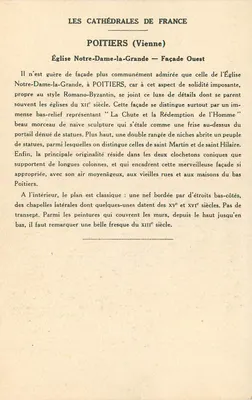 Poitiers (Vienne) — Igreja de Nossa Senhora da Grande (Fachada Oeste) — Coleção da Kolarsine e da Solução Pautaubege — Verso