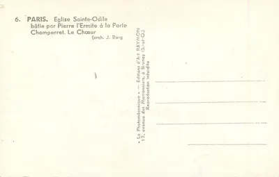 Chiesa di Santa Odile — Parigi — Editore RAYMON (S.-et-O.) — Verso