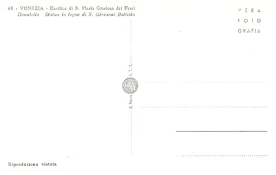 Vénétie - Statue en bois de saint Jean-Baptiste - Basilique de S. Maria Gloriosa dei Frari - Donatello — Verso