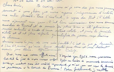 Duas abutres perto de um ninho — fotografia — carta postal manuscrita — Verso