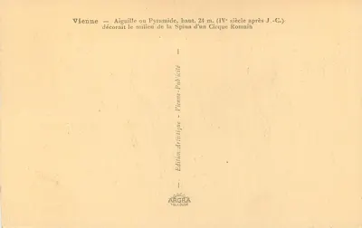 Vienne — Agulha ou Pirâmide — Édition Artistic Toulouse — Verso